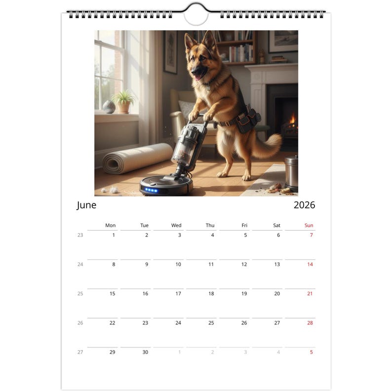 German Shepherd (Alsatian) Calendar 2026 - Daily Activities