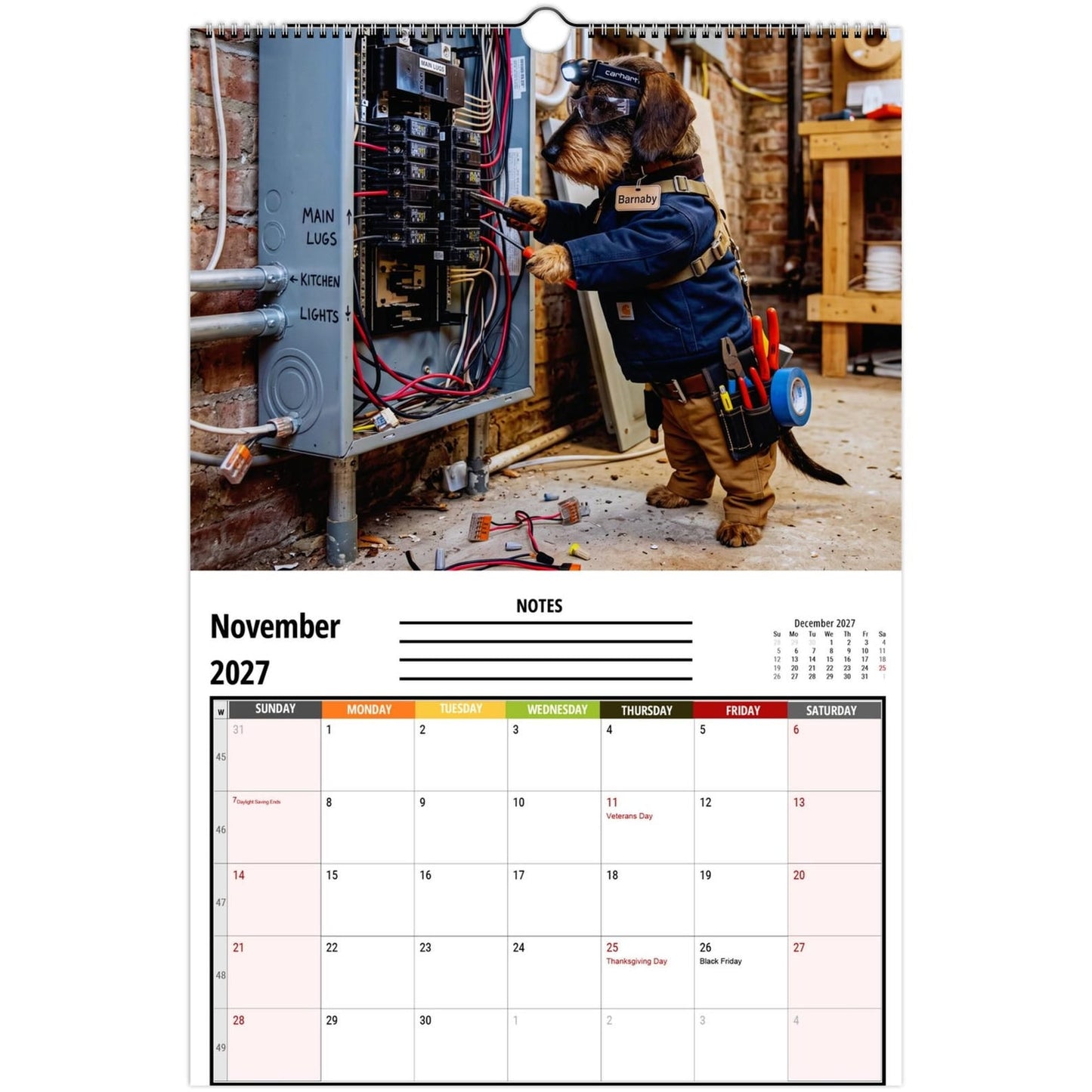✨ Funny Dachshund Wall Calendar 2027