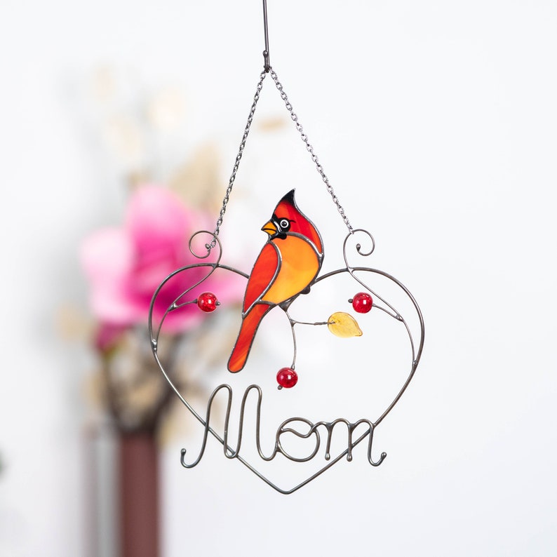 Redbird Stained Glass Window Decoration