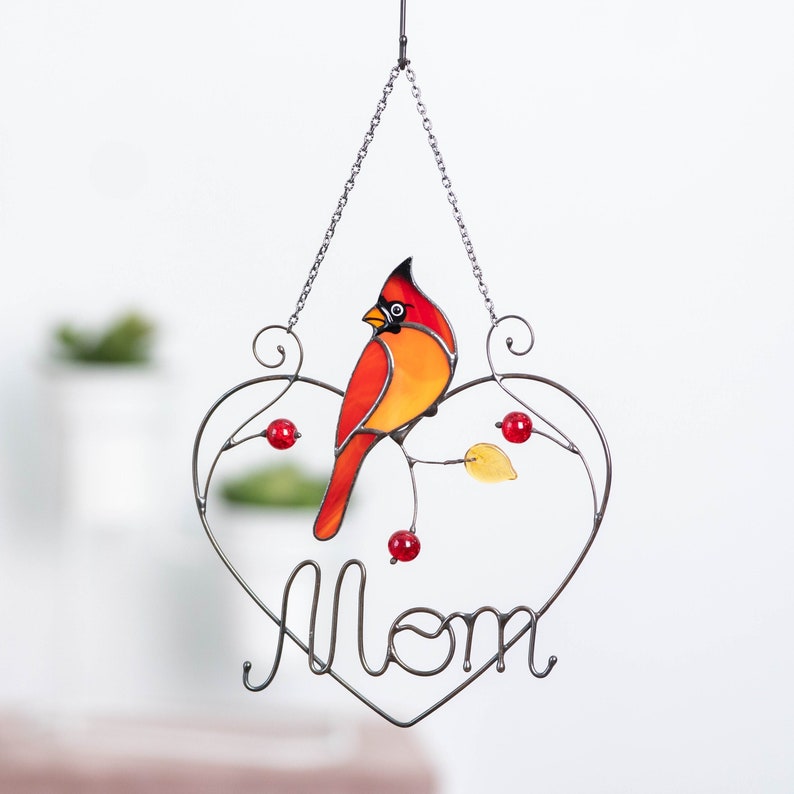 Redbird Stained Glass Window Decoration
