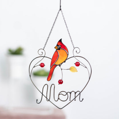 Redbird Stained Glass Window Decoration