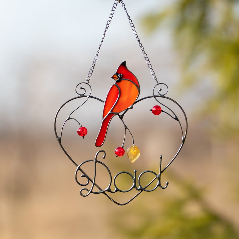 Redbird Stained Glass Window Decoration