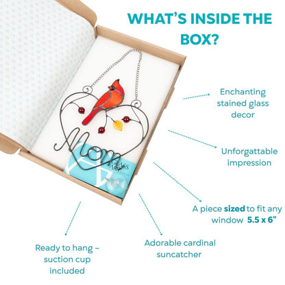 Redbird Stained Glass Window Decoration