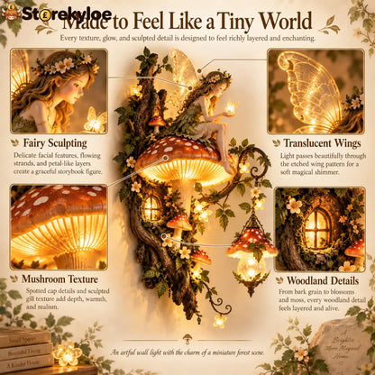 ⏰Limited Stock 50% OFF - 🧚✨ Enchanted Mushroom Fairy Wall Light 🍄🌿