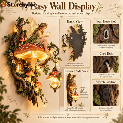 ⏰Limited Stock 50% OFF - 🧚✨ Enchanted Mushroom Fairy Wall Light 🍄🌿