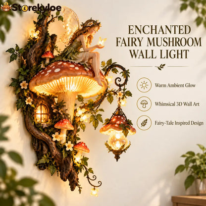 ⏰Limited Stock 50% OFF - 🧚✨ Enchanted Mushroom Fairy Wall Light 🍄🌿