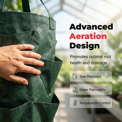 Hanging Planter Bag with Side Pockets