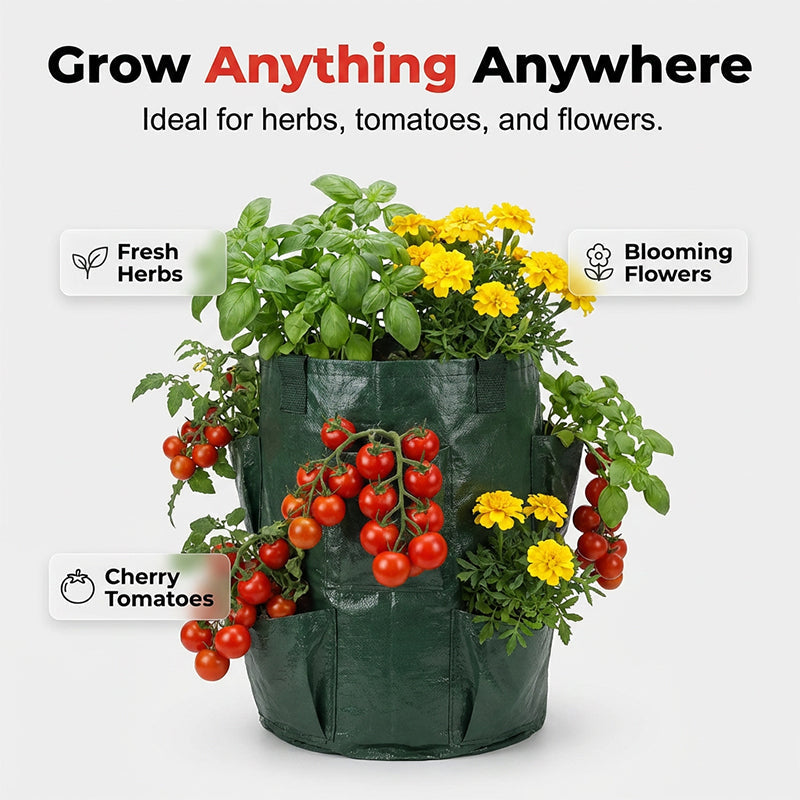 Hanging Planter Bag with Side Pockets