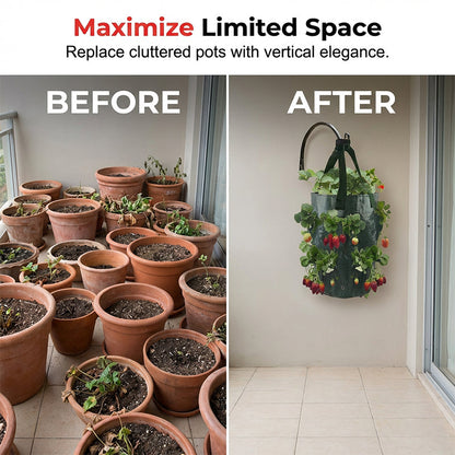Hanging Planter Bag with Side Pockets