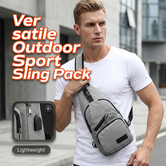 🎒 LIMITED-TIME 50% OFF! ✨ Outdoor Sport Sling Pack – High-Capacity, External Charging Port, Dual Wear 🌿