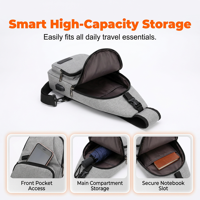 🎒 LIMITED-TIME 50% OFF! ✨ Outdoor Sport Sling Pack – High-Capacity, External Charging Port, Dual Wear 🌿