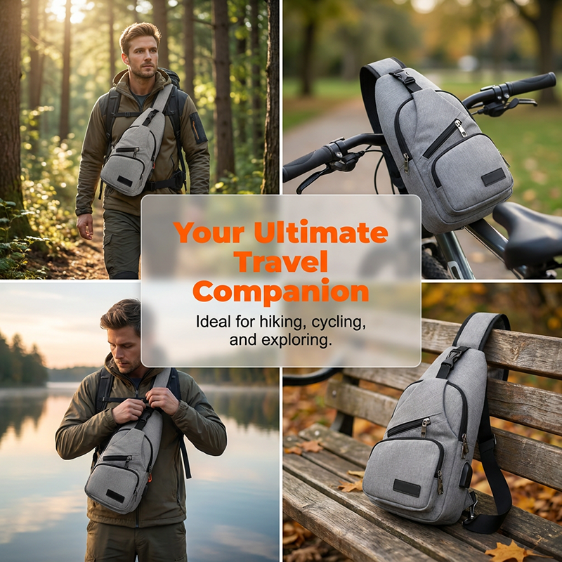 🎒 LIMITED-TIME 50% OFF! ✨ Outdoor Sport Sling Pack – High-Capacity, External Charging Port, Dual Wear 🌿