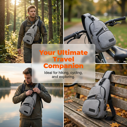 🎒 LIMITED-TIME 50% OFF! ✨ Outdoor Sport Sling Pack – High-Capacity, External Charging Port, Dual Wear 🌿