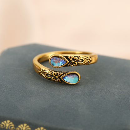 ⏳Limited-time 30% off⏰Vintage Adjustable Open Ring with Teardrop Glowing Zircon💧💍