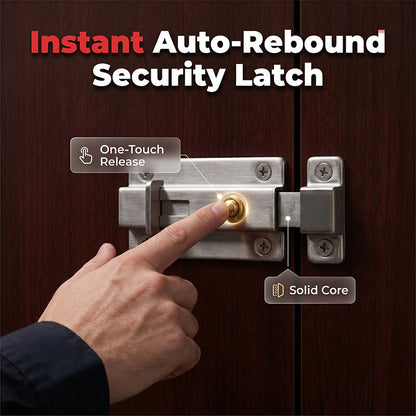 Auto-Rebound Security Door Latch