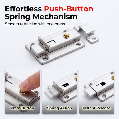 Auto-Rebound Security Door Latch