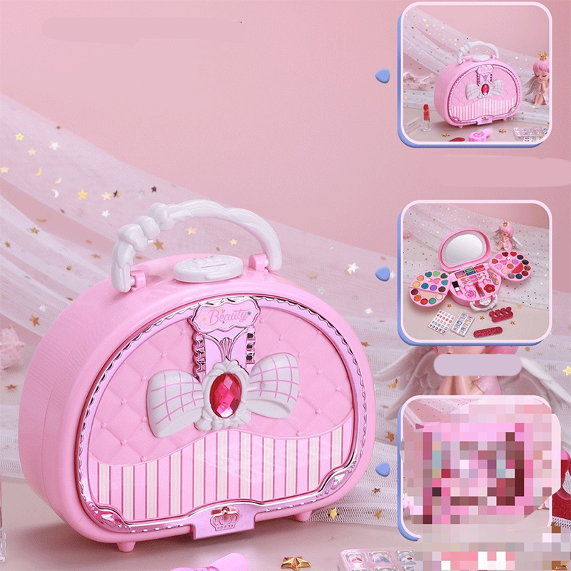 🎉 2026 Sale — Over 26,000 Sold!💖 Kids Washable Makeup Toy Set with Portable Pink Handbag 👛